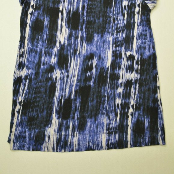 Simply Vera Wang Sz XS Womens‎ BLUE Black STRETCH Cotton Pullover T-Shirt TOP - Picture 2 of 9